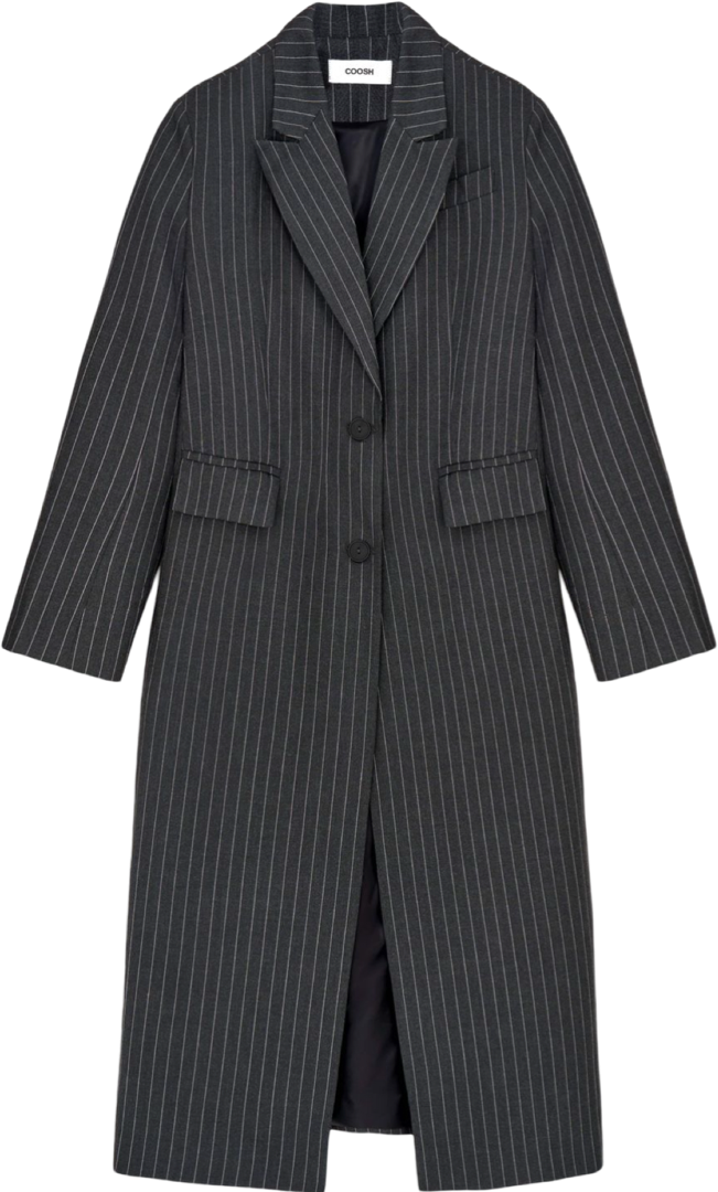 Dark Grey Striped Coat COOSH